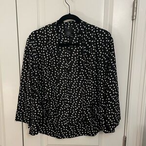 WOMENS Polka Dot Lightweight open front blazer jacket